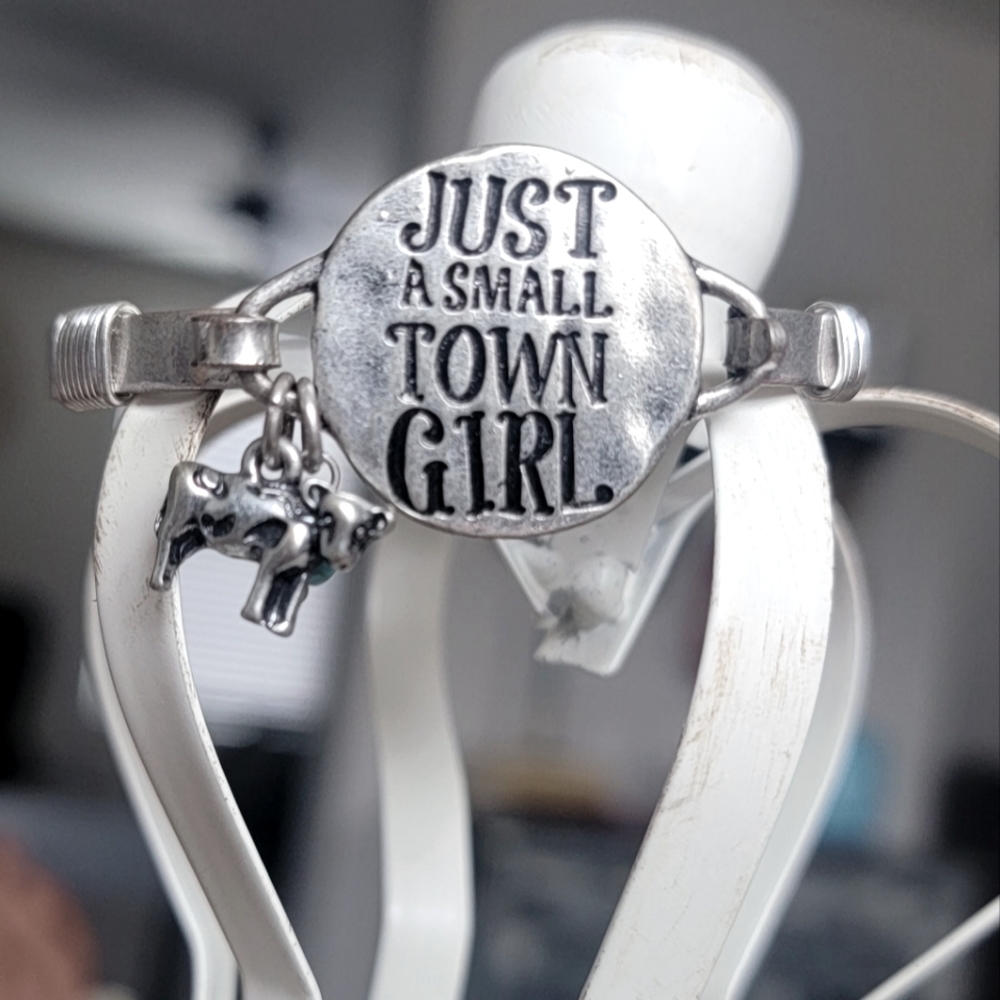 Silver bracelet with cow